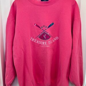 Treasure Island Las Vegas Pink Vintage Crewneck Sweatshirt Women’s XL